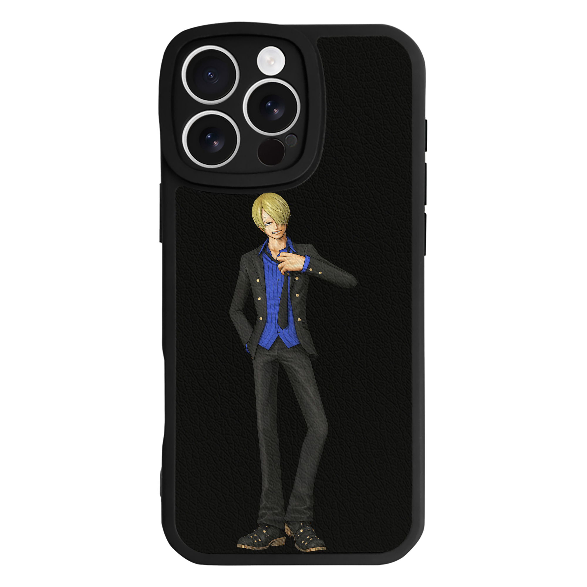 （画像用） ワンピース サンジ ONE PIECE Sanji 【iPhone 16シリーズ対応】シリコンスマホケース（レザー調） 材質：シリコン